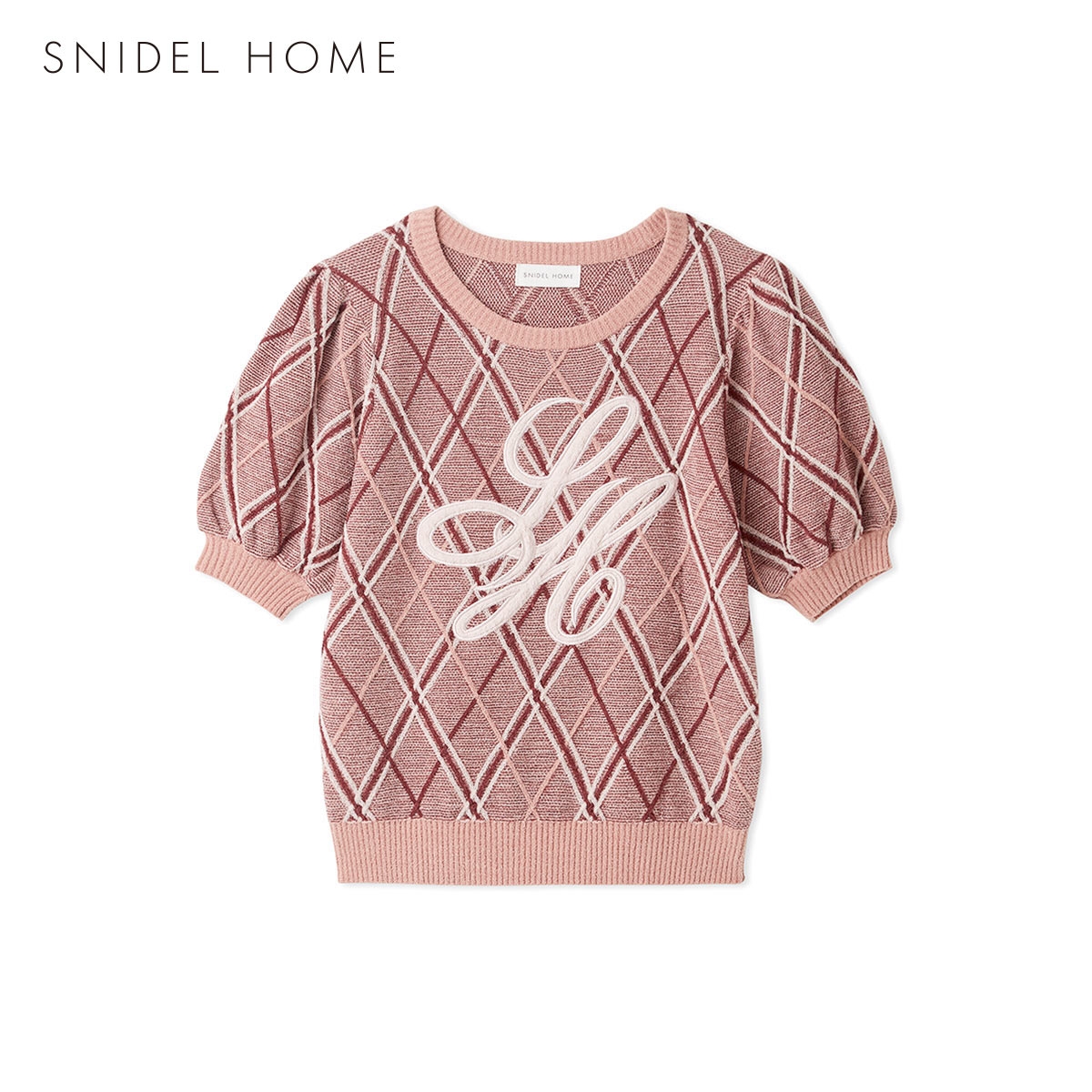 スナイデルホーム ニットチェックロゴプルオーバー パジャマ ルームウェア SNIDEL HOME(PI-ピンク-Free)