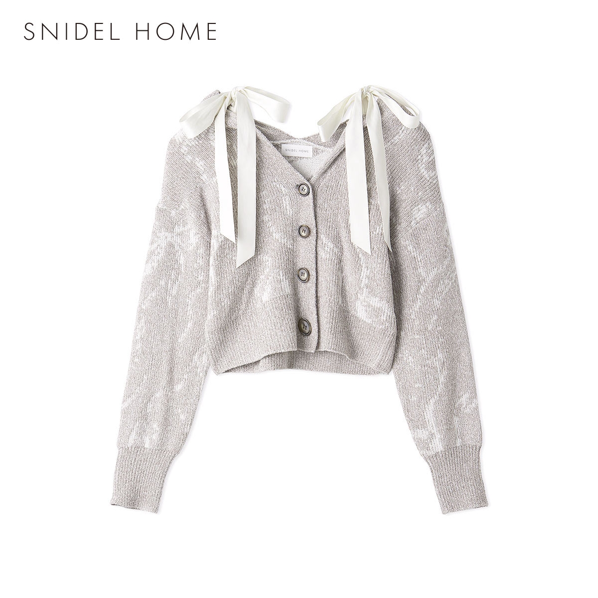 スナイデルホーム Milky ショルダーリボンカーディガン パジャマ ルームウェア SNIDEL HOME(GG-グレージュ-Free)