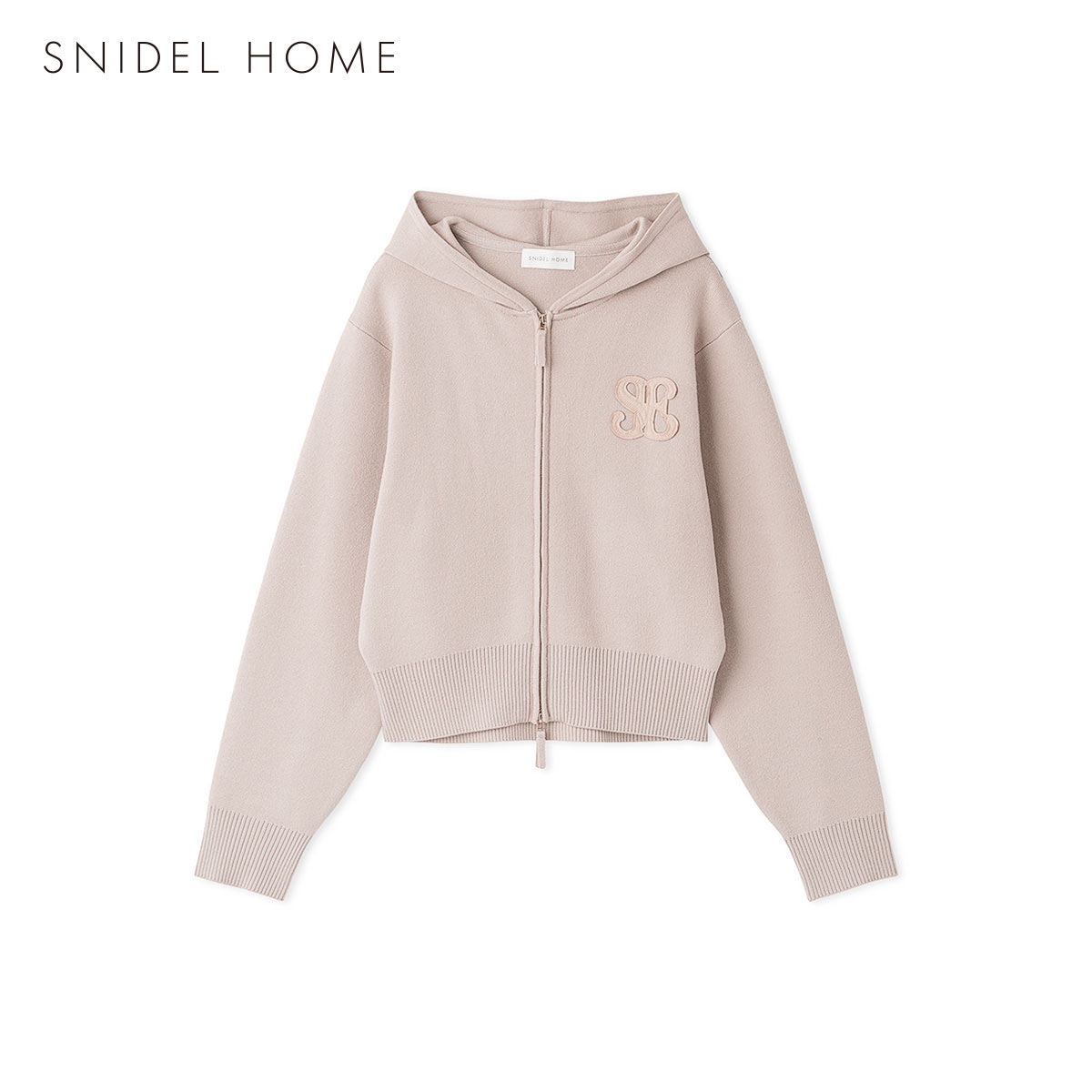 スナイデルホーム エンブレムニットパーカー パジャマ ルームウェア SNIDEL HOME(LBE-薄ベージュ-Free)