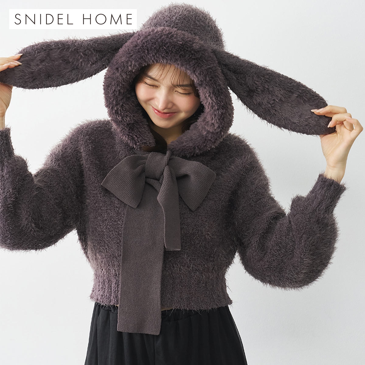スナイデルホーム Halloween ニットショートパーカー パジャマ ルームウェア SNIDEL HOME ハロウィン(GY-グレー-Free)