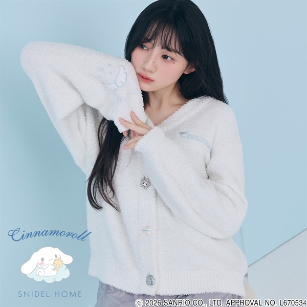 スナイデルホーム Cinnamoroll デザインボタンニットカーディガン パジャマ ルームウェア シナモロール サンリオ SANRIO SNIDEL HOME