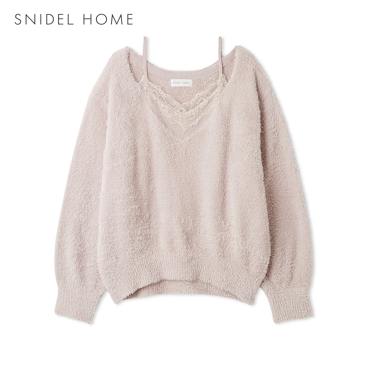 スナイデルホーム レースニットプルオーバー ルームウェア パジャマ SNIDEL HOME(PI-ピンク-Free)