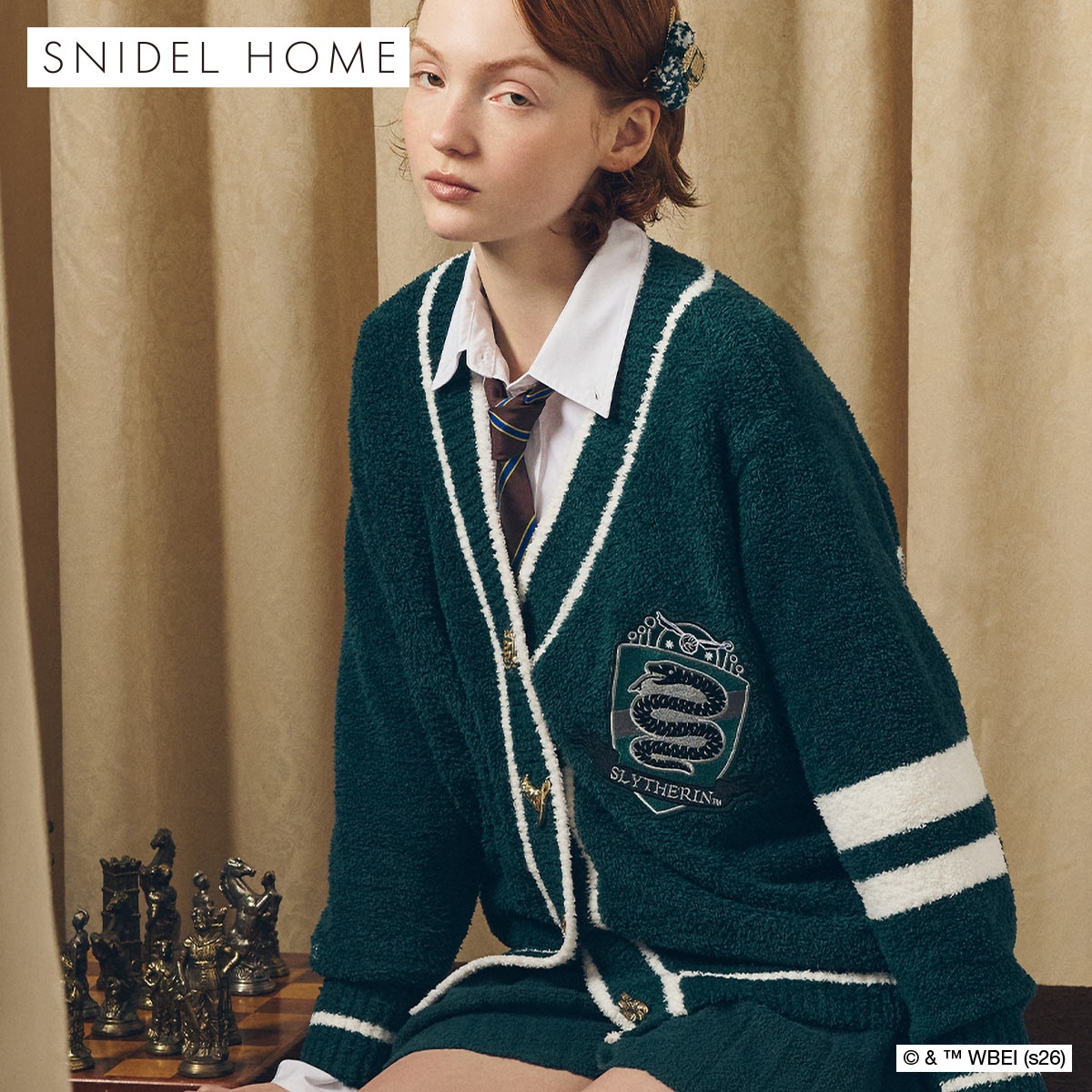 スナイデルホーム ハリー・ポッター Milcrea モチーフボタンカーディガン パジャマ ルームウェア SNIDEL HOME Harry Potter(GR-グリーン-Free)