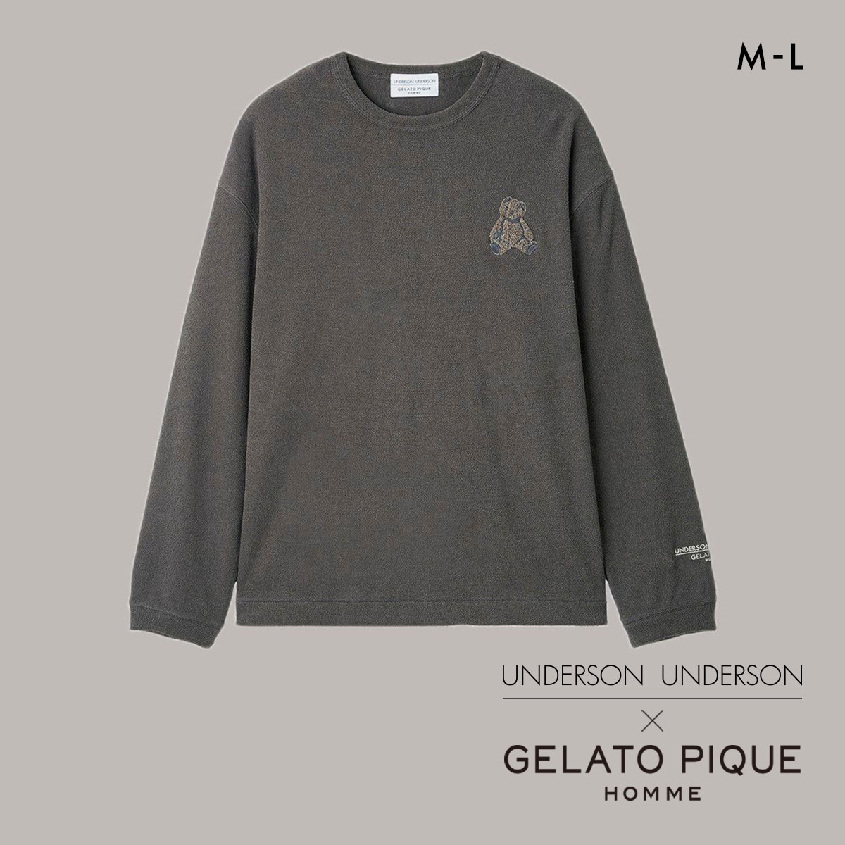 アンダーソンアンダーソン GELATO PIQUE HOMME×UNDERSON UNDERSON パイルプルオーバー 長袖 トップス ユニセックス(DGY-濃グレー-M)