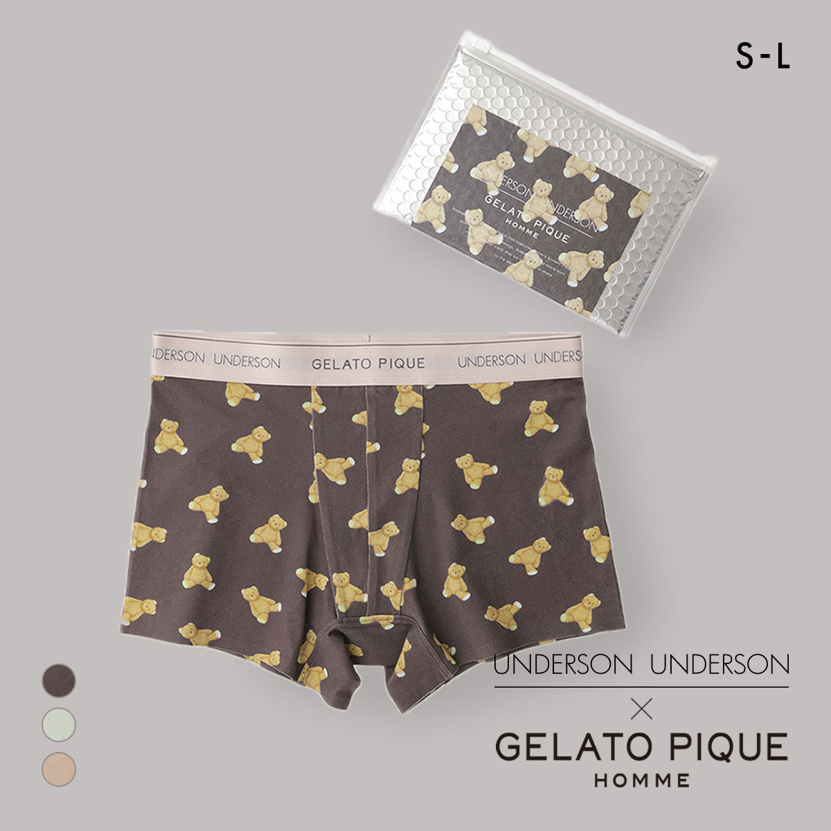 アンダーソンアンダーソン GELATO PIQUE HOMME×UNDERSON UNDERSON 総柄ボクサーパンツ メンズ 前とじ UNDERSON UNDERSON(DGY-濃グレー-S)