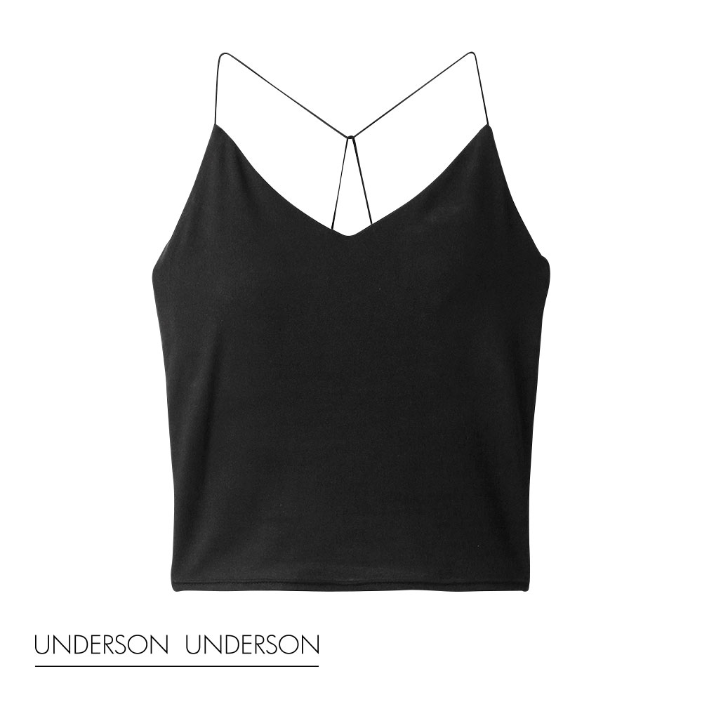 アンダーソンアンダーソン UNDERSON UNDERSON Yストラップカップインキャミ ショート丈(BK-ブラック-0)