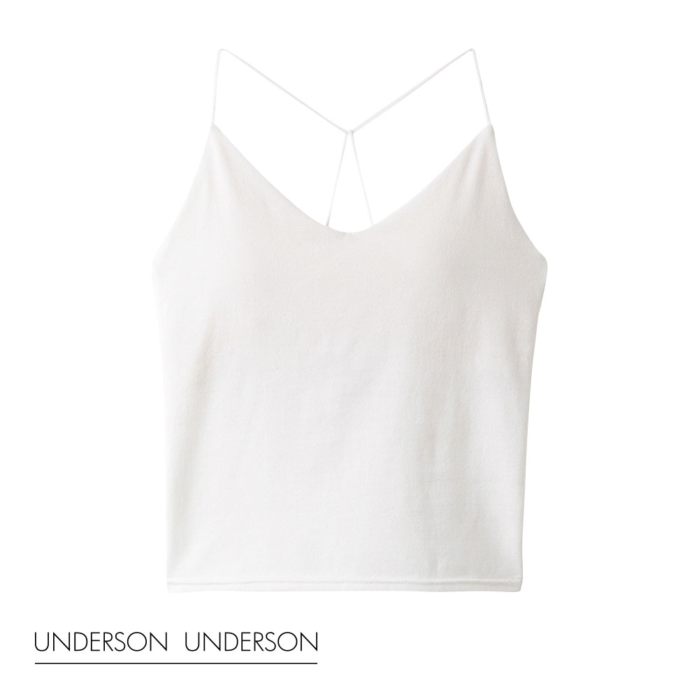 アンダーソンアンダーソン UNDERSON UNDERSON Yストラップカップインキャミ ショート丈(WH-ホワイト-0)