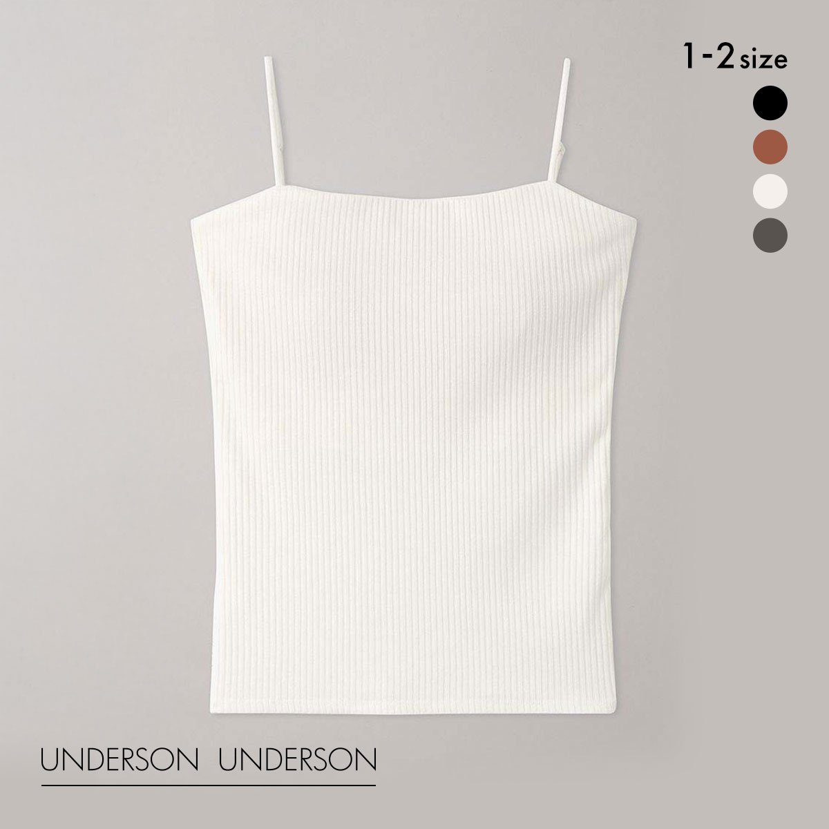 アンダーソンアンダーソン バックオープンリブキャミソール カップ付き キャミソール ブラトップ UNDERSON UNDERSON(OW-オフホワイト-1)