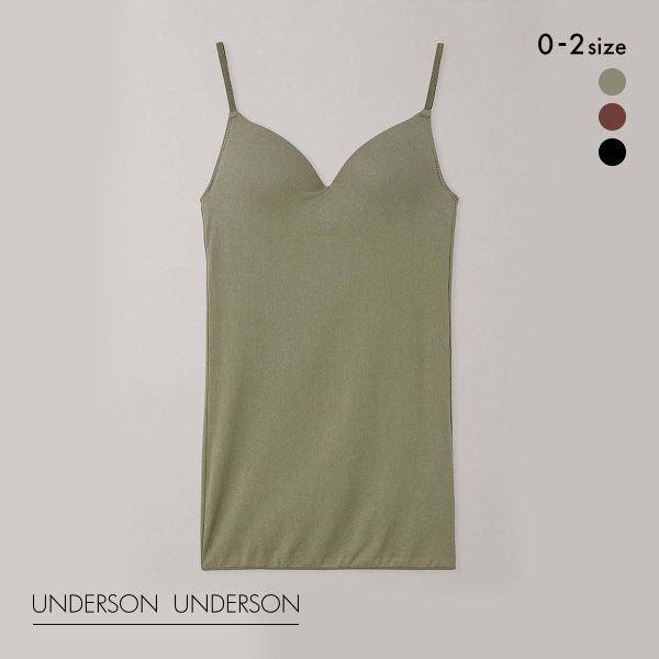 アンダーソンアンダーソン 大草直子×UNDERSON UNDERSON カップインキャミソール レディース カップ付き ブラトップ(OV-オリーブ-0)