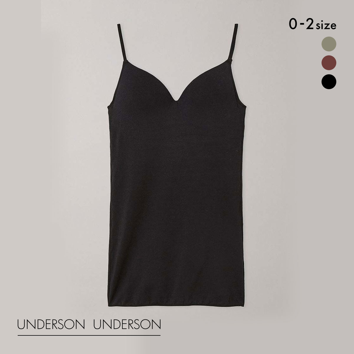 アンダーソンアンダーソン 大草直子×UNDERSON UNDERSON カップインキャミソール レディース カップ付き ブラトップ(BK-ブラック-0)
