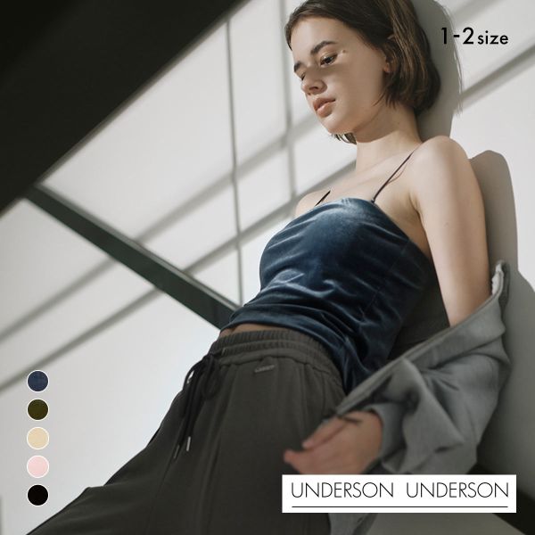 アンダーソンアンダーソン ベロアベアトップ カップ付き キャミソール ベアトップ ブラトップ UNDERSON UNDERSON
