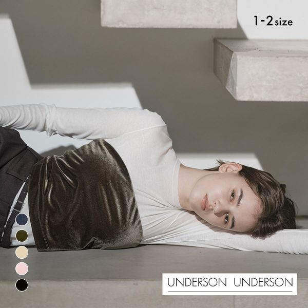 アンダーソンアンダーソン ベロアベアトップ カップ付き キャミソール ベアトップ ブラトップ UNDERSON UNDERSON