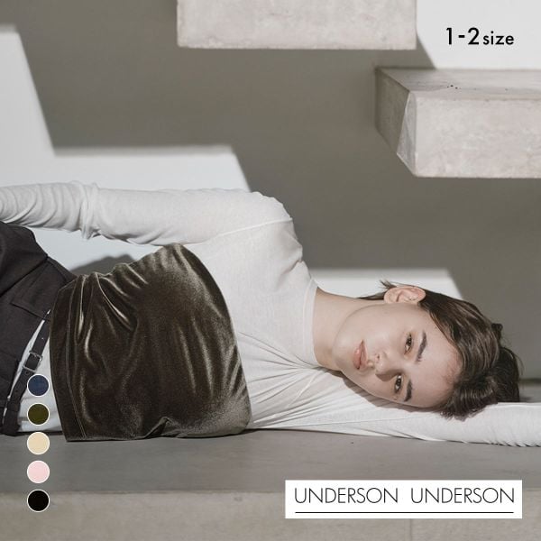 アンダーソンアンダーソン ベロアベアトップ カップ付き キャミソール ベアトップ ブラトップ UNDERSON UNDERSON