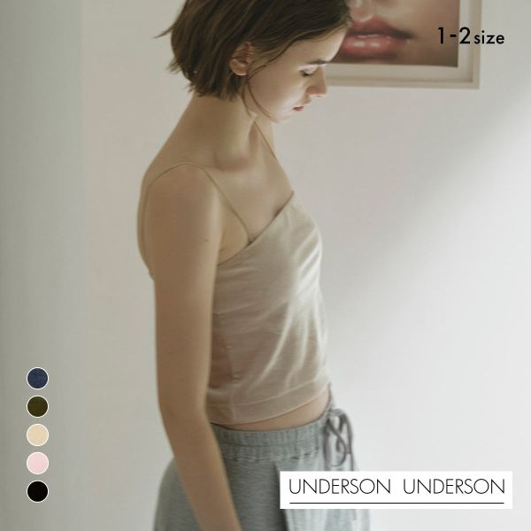アンダーソンアンダーソン ベロアベアトップ カップ付き キャミソール ベアトップ ブラトップ UNDERSON UNDERSON