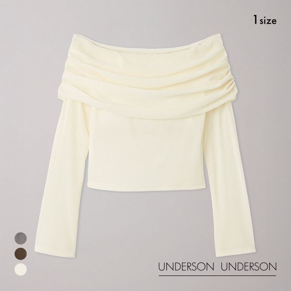 アンダーソンアンダーソン フロッキーチュールオフショルプルオーバー UNDERSON UNDERSON