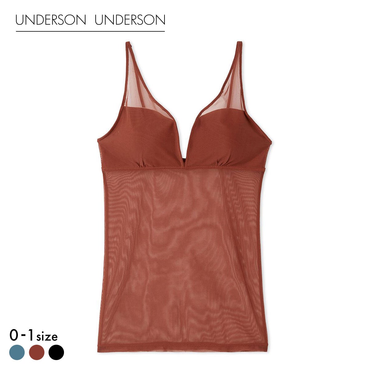 アンダーソンアンダーソン シアーカップインキャミソール UNDERSON UNDERSON カップ付き カップイン(BR-ブラウン-0)