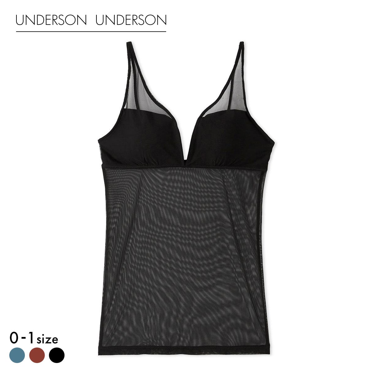 アンダーソンアンダーソン シアーカップインキャミソール UNDERSON UNDERSON カップ付き カップイン(BK-ブラック-0)