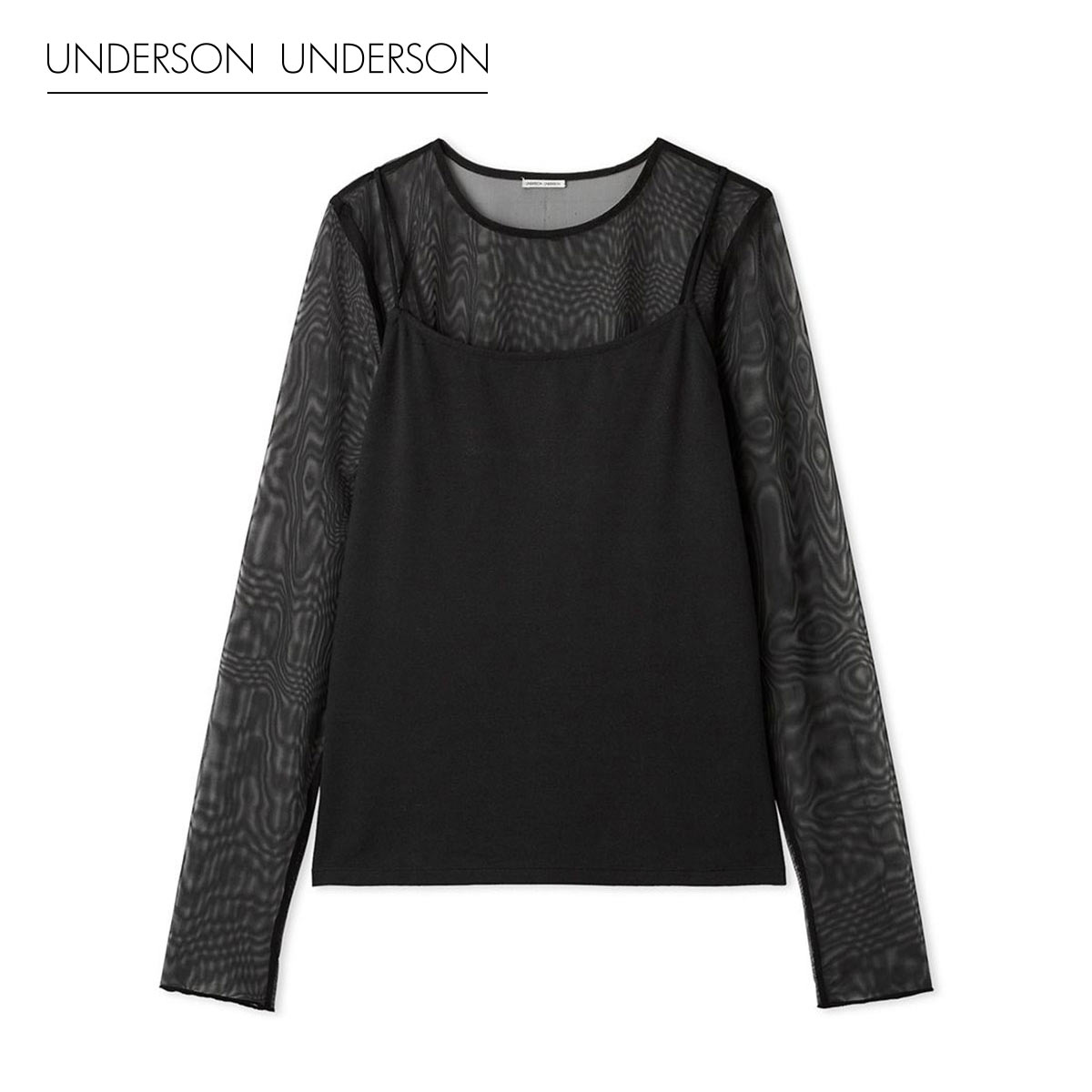 アンダーソンアンダーソン シアーカットソー×キャミソールSET UNDERSON UNDERSON(BK-ブラック-Free)