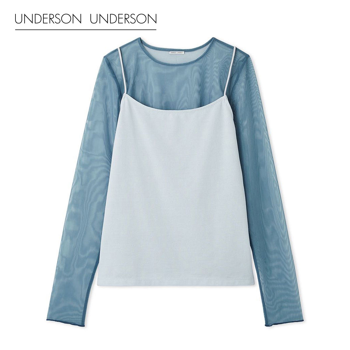 アンダーソンアンダーソン シアーカットソー×キャミソールSET UNDERSON UNDERSON(BU-ブルー-Free)