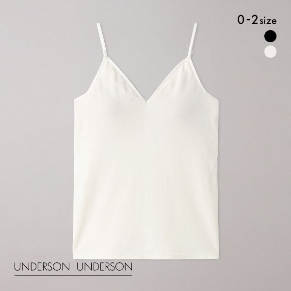 アンダーソンアンダーソン UNDERSON UNDERSON Vネックバックオープンキャミ カップ付き キャミソール ブラトップ 単品