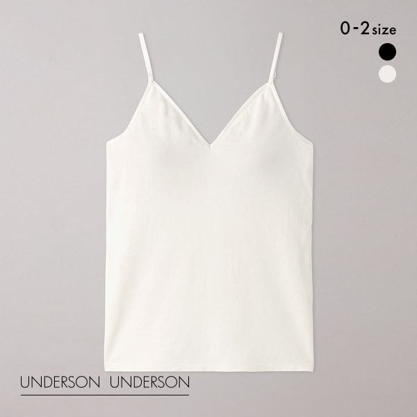 アンダーソンアンダーソン UNDERSON UNDERSON Vネックバックオープンキャミ カップ付き キャミソール ブラトップ 単品