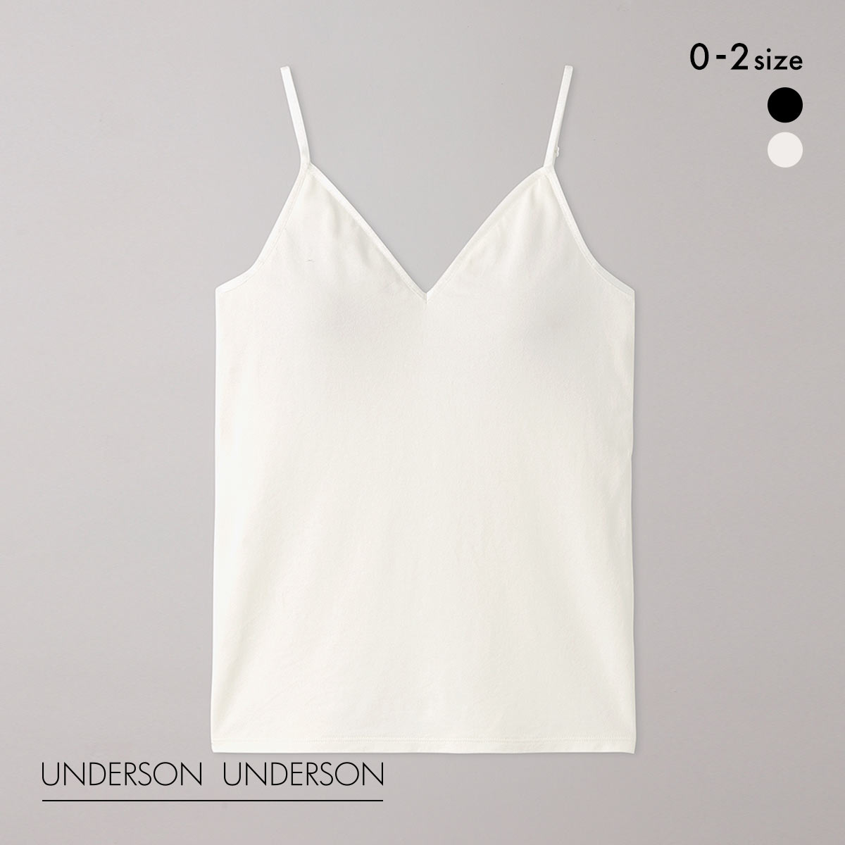 アンダーソンアンダーソン UNDERSON UNDERSON Vネックバックオープンキャミ カップ付き キャミソール ブラトップ 単品(NA-ナチュラル-0)