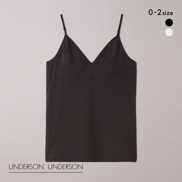 アンダーソンアンダーソン UNDERSON UNDERSON Vネックバックオープンキャミ カップ付き キャミソール ブラトップ 単品