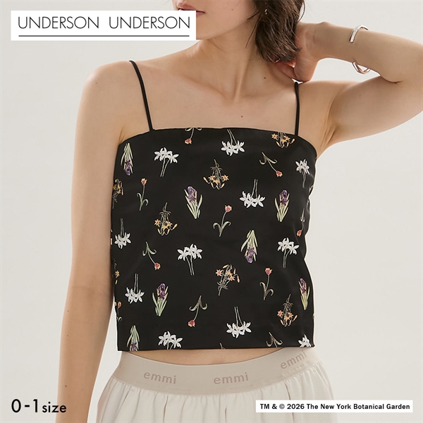 アンダーソンアンダーソン UU×NYBG サテンベアトップキャミ UNDERSON UNDERSON ベアトップ カップ付き ストラップレス