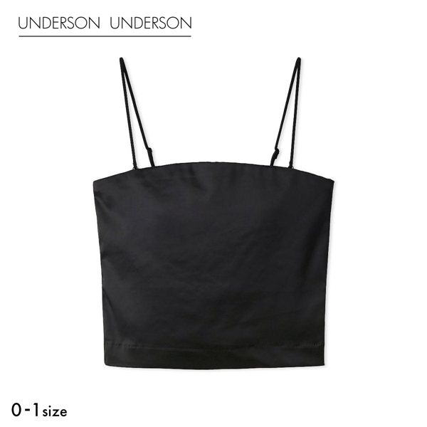 アンダーソンアンダーソン サテンベアトップキャミ カップ付き キャミソール ベアトップ ブラトップ UNDERSON UNDERSON