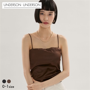 アンダーソンアンダーソン サテンベアトップキャミ カップ付き キャミソール ベアトップ ブラトップ UNDERSON UNDERSON