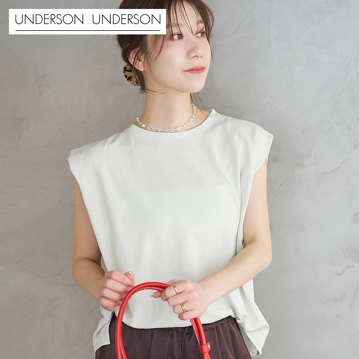 アンダーソンアンダーソン Sheer WASHI Tee フレンチスリーブ UNDERSON UNDERSON(NA-ナチュラル-Free)