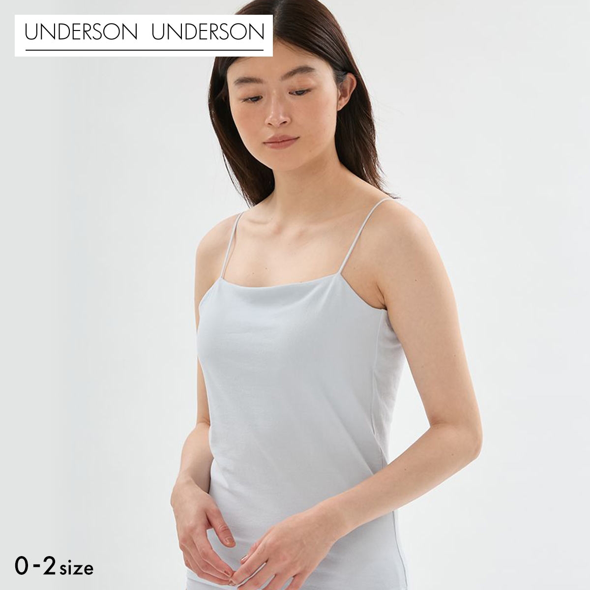 アンダーソンアンダーソン WASHIFABRIC(R) バックオープンキャミソール カップ付き UNDERSON UNDERSON カップイン(LBU-薄ブルー-0)