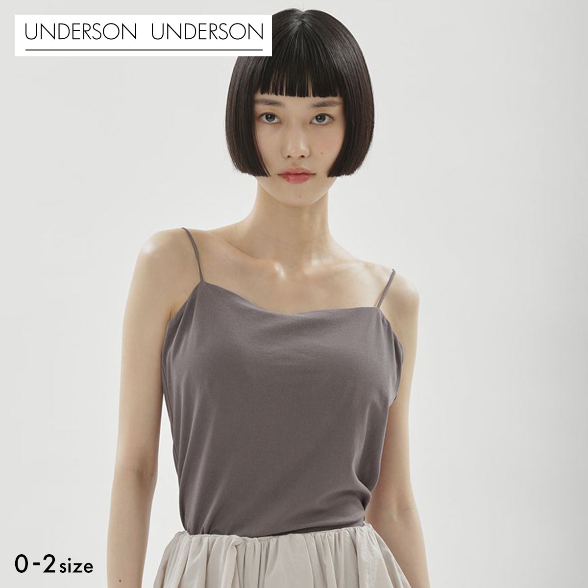 アンダーソンアンダーソン WASHIFABRIC(R) バックオープンキャミソール カップ付き UNDERSON UNDERSON カップイン(CGY-チャコールグレー-0)