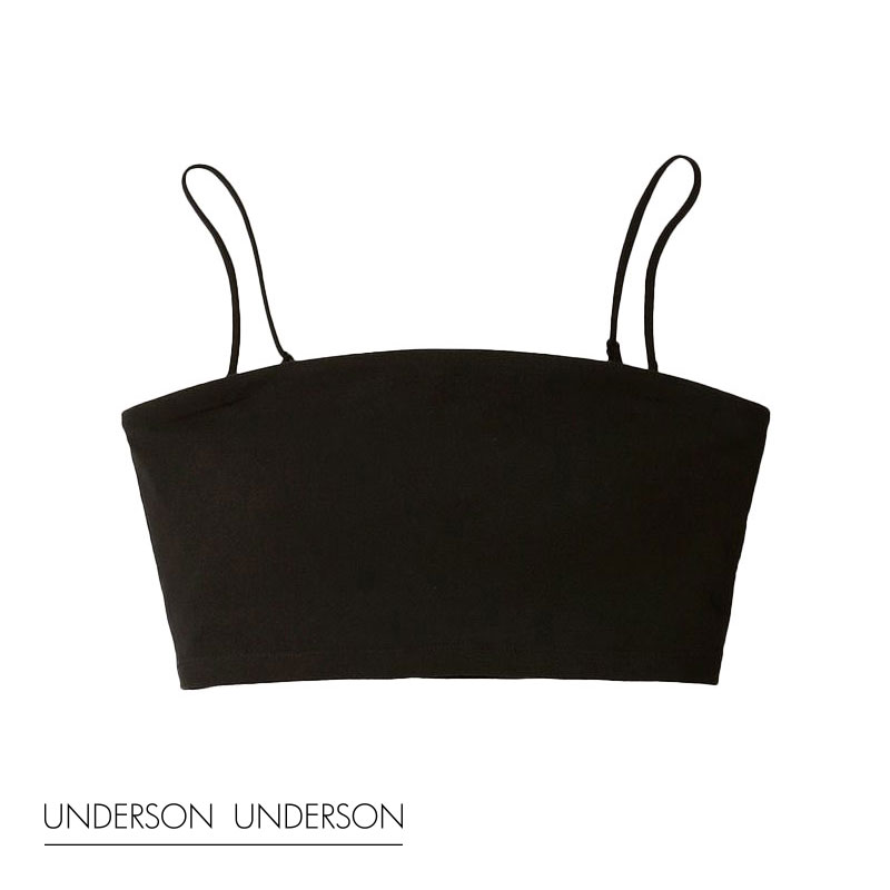 アンダーソンアンダーソン UNDERSON UNDERSON ベアトップブラ カップ付き 単品 ストラップレス(BK-ブラック-0)