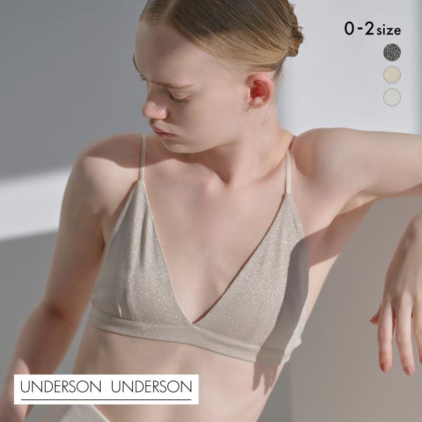 アンダーソンアンダーソン ラメトライアングルブラ ランジェリー ブラジャー ノンワイヤー ブラレット UNDERSON UNDERSON
