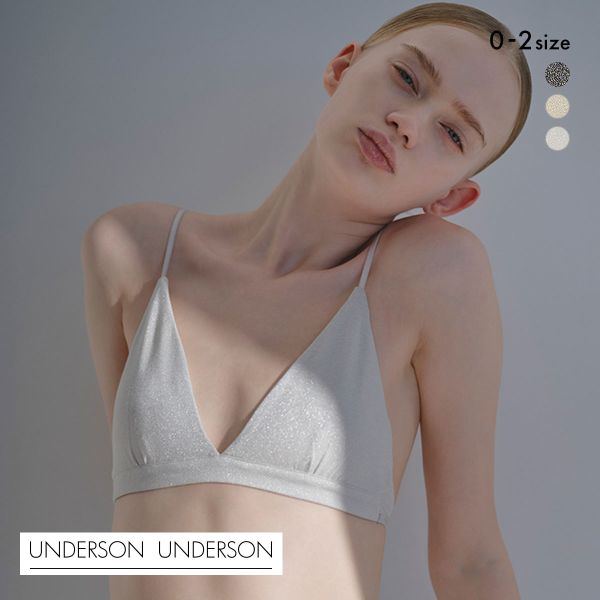 アンダーソンアンダーソン ラメトライアングルブラ ランジェリー ブラジャー ノンワイヤー ブラレット UNDERSON UNDERSON