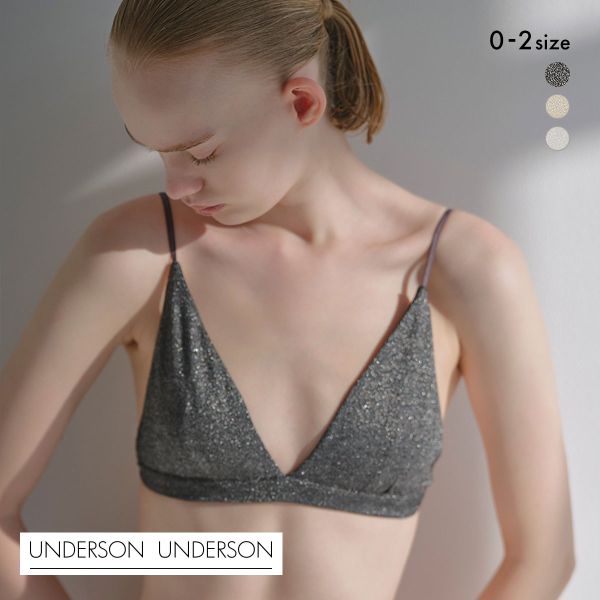 アンダーソンアンダーソン ラメトライアングルブラ ランジェリー ブラジャー ノンワイヤー ブラレット UNDERSON UNDERSON