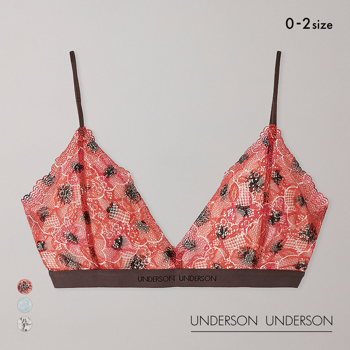アンダーソンアンダーソン L.Rix Fantasy上野リチ×UNDERSON UNDERSON レースブラ ランジェリー ブラジャー ノンワイヤー ブラレット(RE-レッド-0)