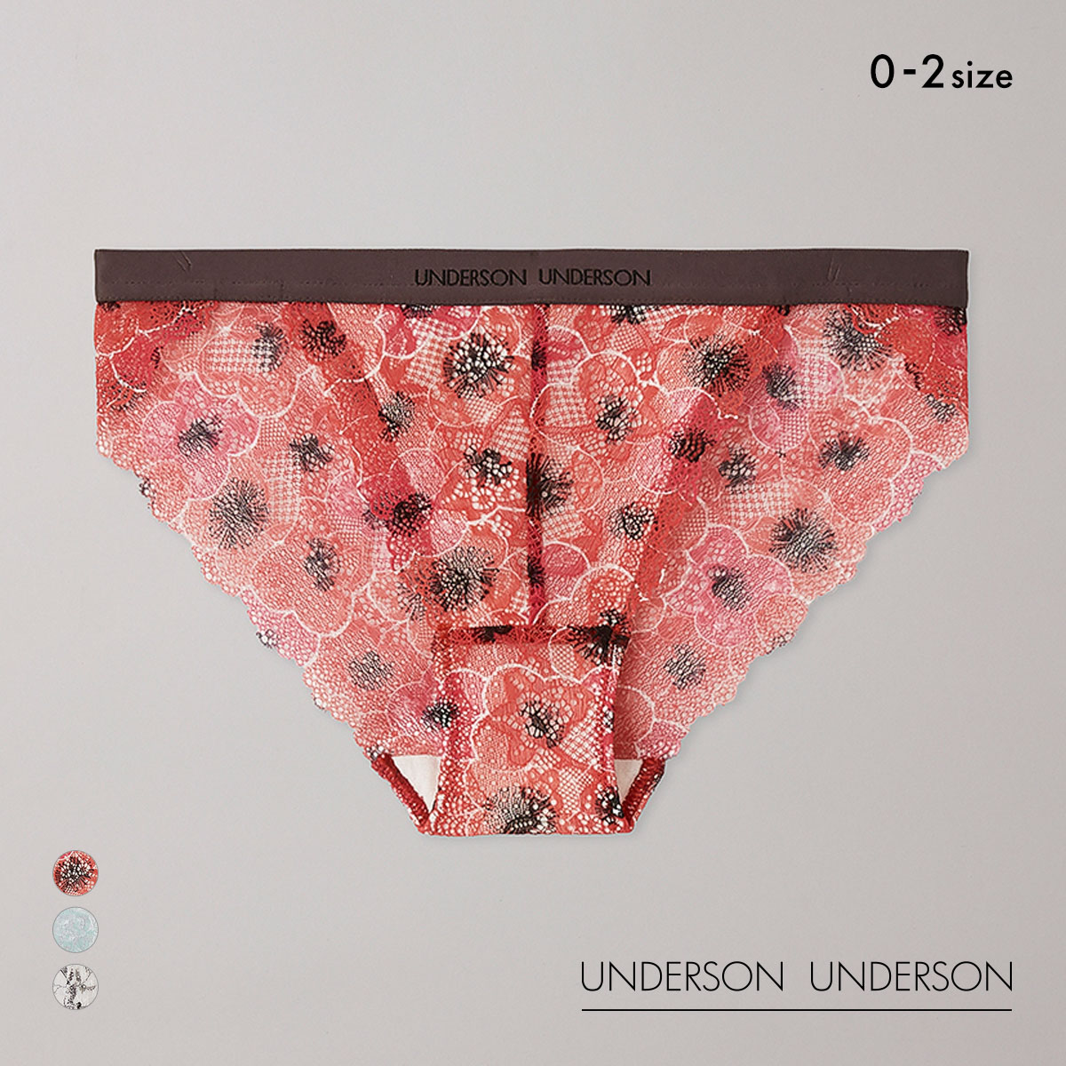アンダーソンアンダーソン L.Rix Fantasy上野リチ×UNDERSON UNDERSON レースショーツ 総レース バックレース(RE-レッド-0)