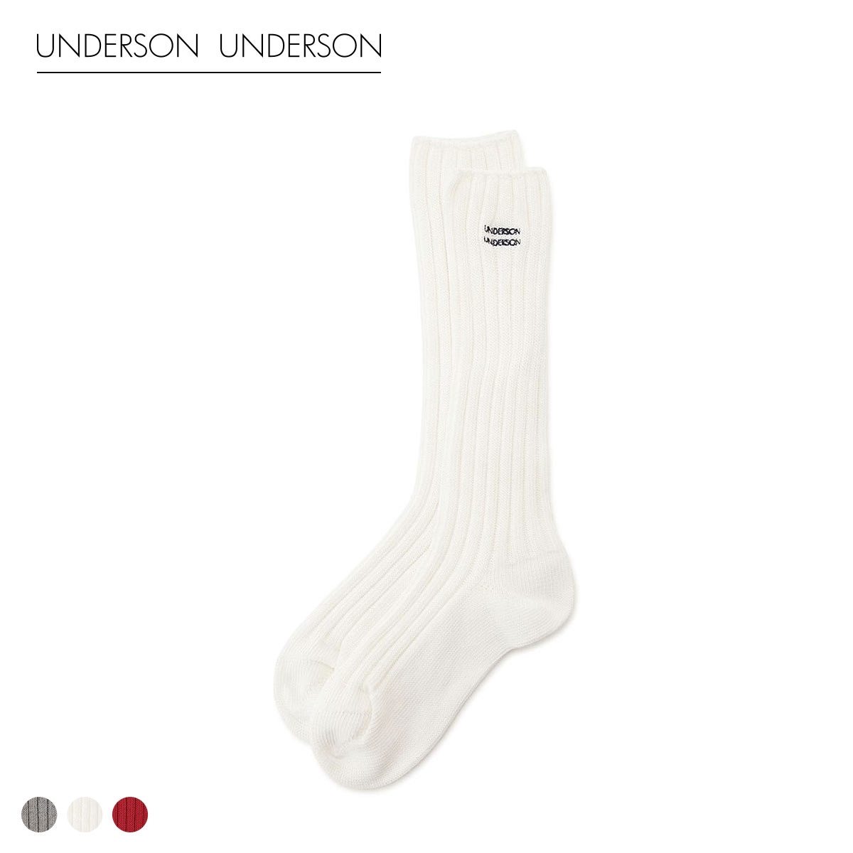 アンダーソンアンダーソン レギュラーソックス UNDERSON UNDERSON ソックス 靴下(WH-ホワイト-Free)