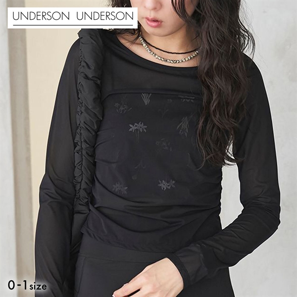 アンダーソンアンダーソン UU×NYBG サテンベアトップブラ UNDERSON UNDERSON ベアトップブラ カップ付き ストラップレス