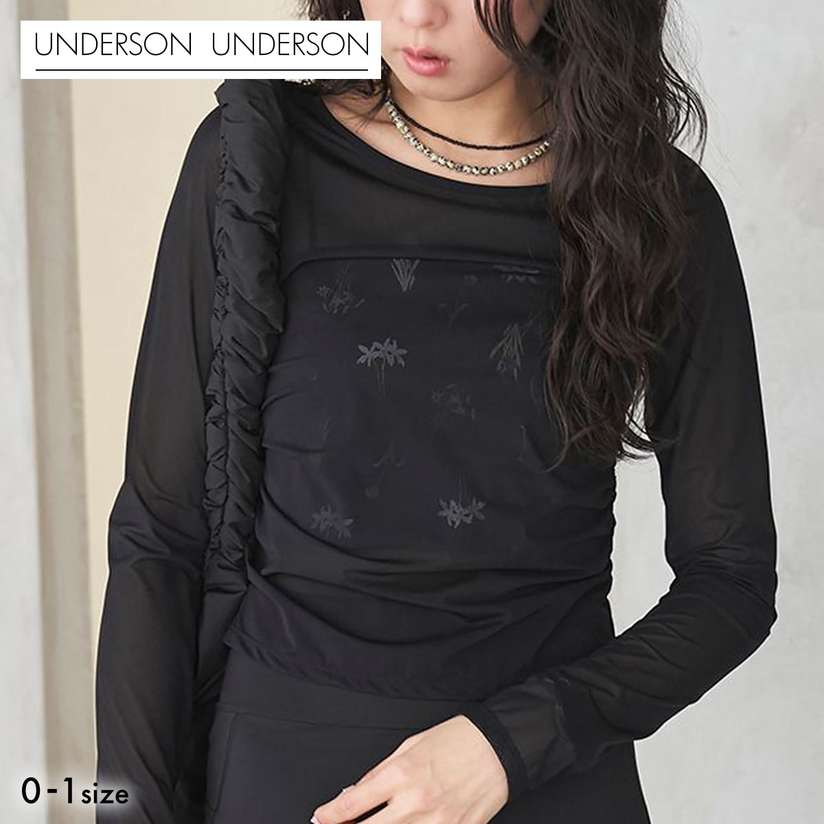 アンダーソンアンダーソン UU×NYBG サテンベアトップブラ UNDERSON UNDERSON ベアトップブラ カップ付き ストラップレス(BK-ブラック-0)