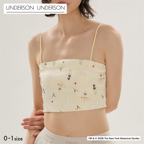 アンダーソンアンダーソン UU×NYBG サテンベアトップブラ UNDERSON UNDERSON ベアトップブラ カップ付き ストラップレス