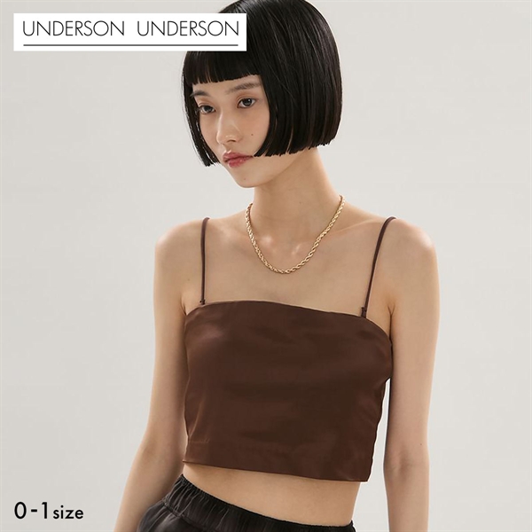 アンダーソンアンダーソン サテンベアトップブラ カップ付き キャミソール ベアトップ ブラトップ UNDERSON UNDERSON