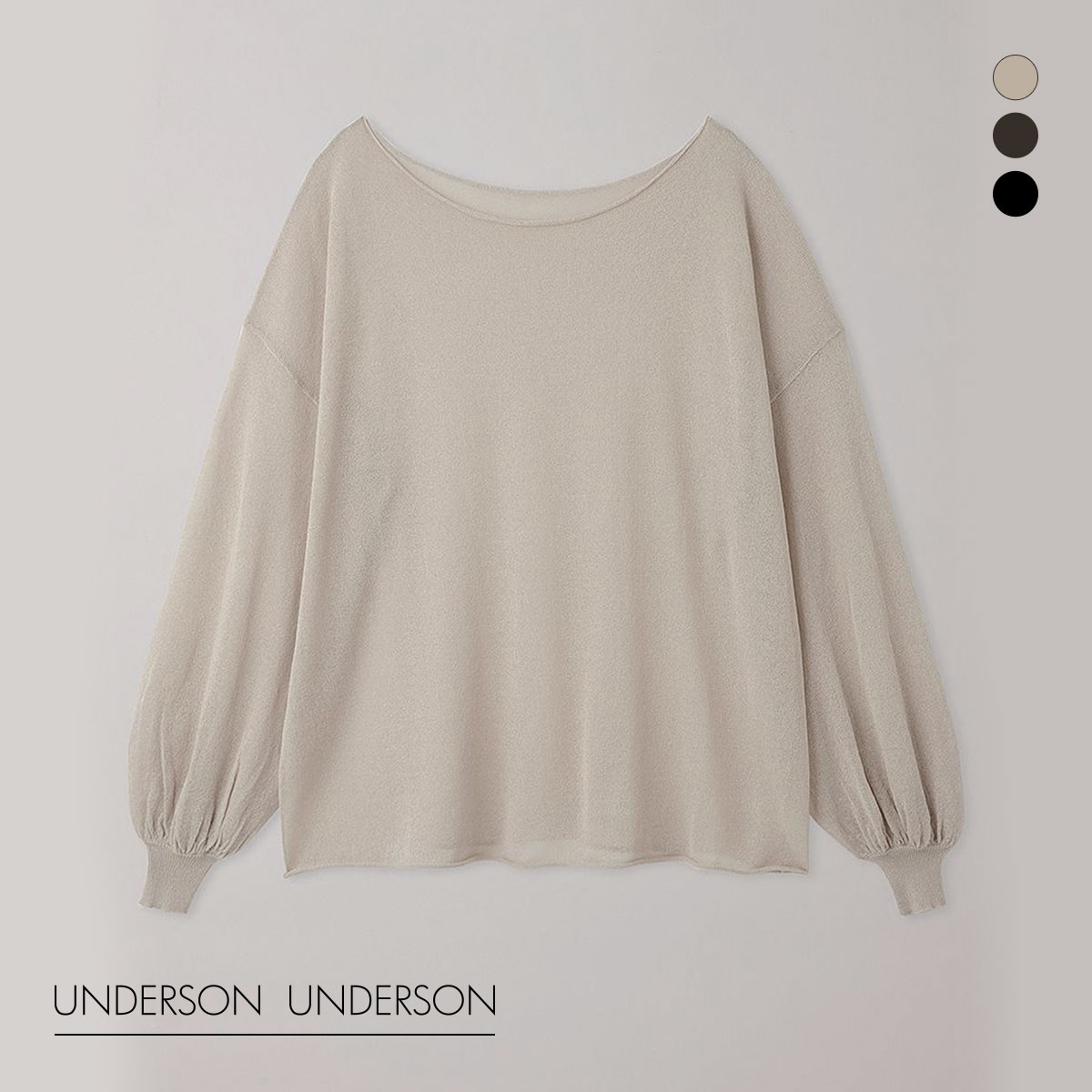 アンダーソンアンダーソン 大草直子×UNDERSON UNDERSON ボリュームシアーニット レディース(GG-グレージュ-Free)