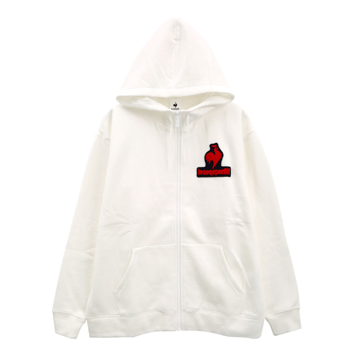 ルコック スポルティフ lecoq sportif 裏起毛 フーテッドスウェットジャケット(WH-ホワイト-S)