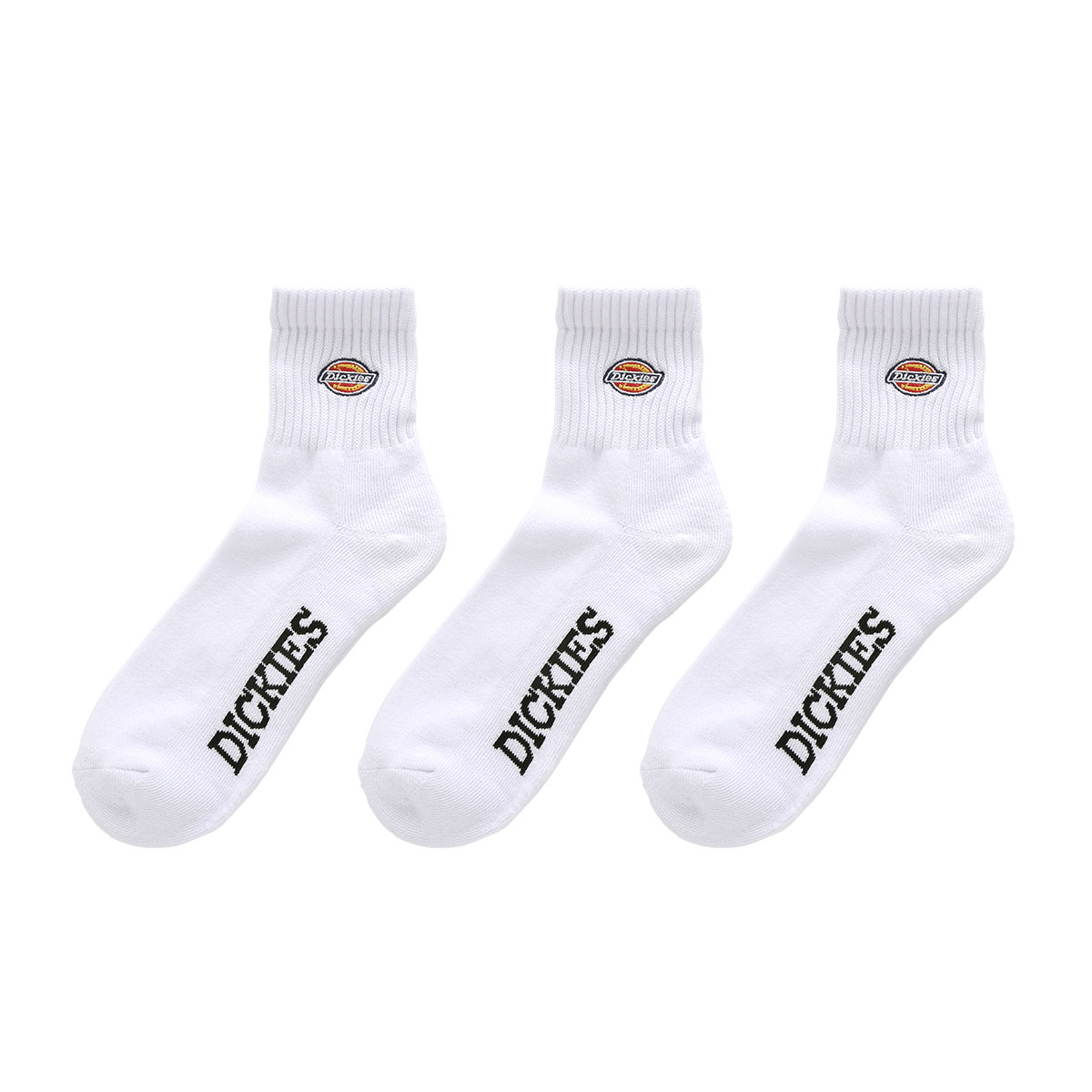 ディッキーズ Dickies クォーター丈 3Pソックス 3足組 メンズ 定番 ハーフパイル(WH-ホワイト-25-27cm)