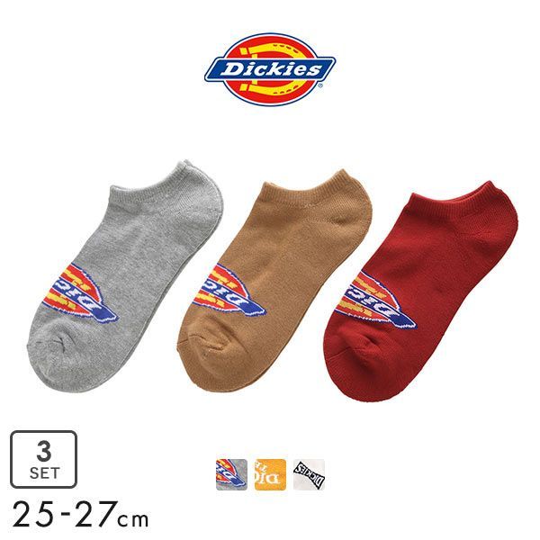 ディッキーズ Dickies アンクル丈 3Pソックス 3足組 メンズ