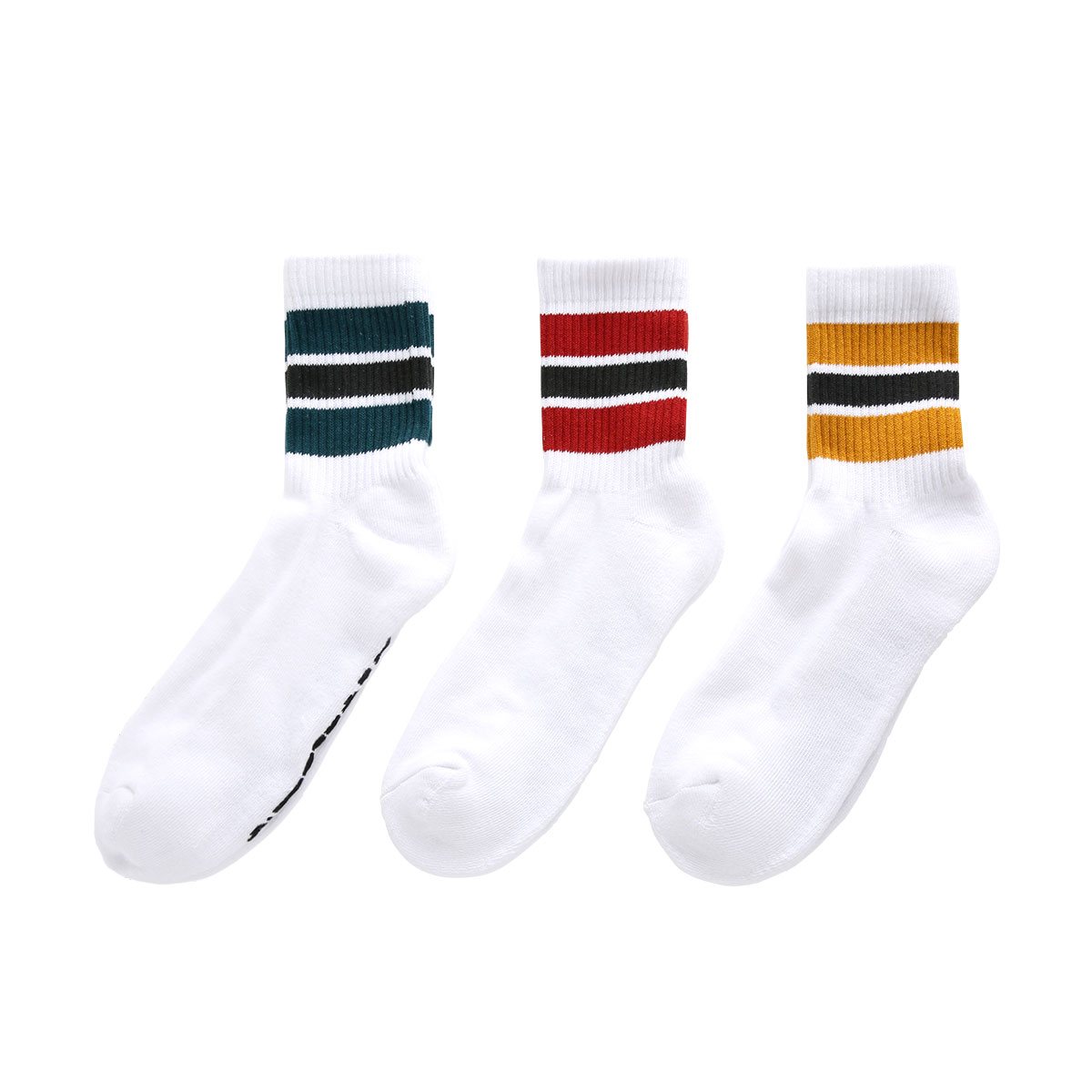 ディッキーズ Dickies クォーター丈 3Pソックス 3足組 メンズ カジュアル(set4-25-27cm)