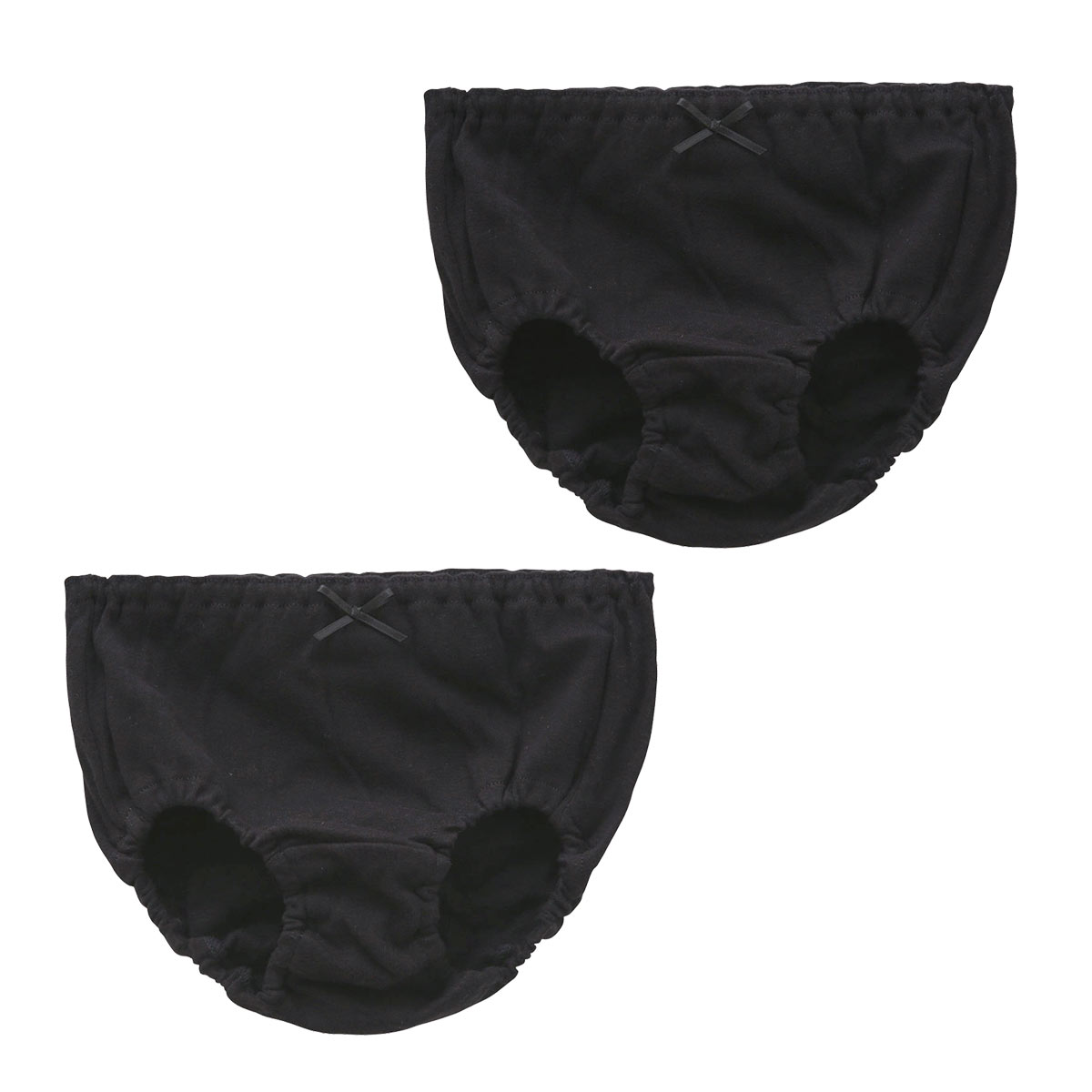 ガロー Garau GIRLS SHORTS ショーツ 2枚セット キッズ ジュニア 女の子 綿100％ 白 黒 100 110 120 130 140 150 160 165(BK-ブラック-100)